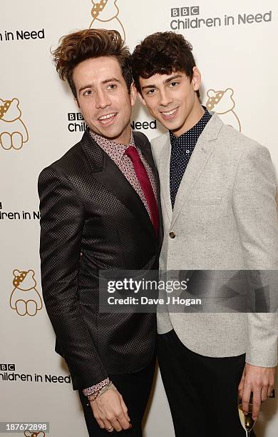 Nick Grimshaw and Matt Richardson attend Gary Barlow Hosts BBC Children In Need Gala at The Grosvenor House Hotel on November 11, 2013 in London,...