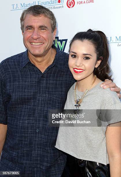 Of Ketchum Sounds and Family Day Chairman Marcus Peterzell and Singer Megan Nicole attends The T.J. Martell Foundation's Family Day LA at CBS Studios...