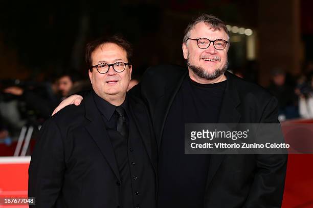 Directors Carlo Carlei and Guillermo Del Toro attend 'Romeo And Juliet' Premiere during The 8th Rome Film Festival at Auditorium Parco Della Musica...