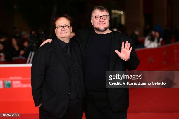 Directors Carlo Carlei and Guillermo Del Toro attend 'Romeo And Juliet' Premiere during The 8th Rome Film Festival at Auditorium Parco Della Musica...