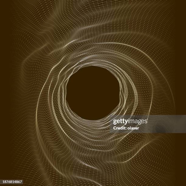 golden spiral lines creating an intricate tunnel effect. - invisible force field stock illustrations
