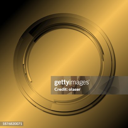 Golden concentric circles with segmented layers on a gradient background. Golden concentric circles with segmented layers on a gradient background.