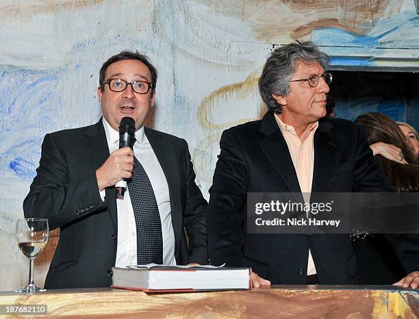 Gregor Muir and Hossein Amirsadeghi attend the book launch of Art Studio America at ICA on November 11, 2013 in London, England.