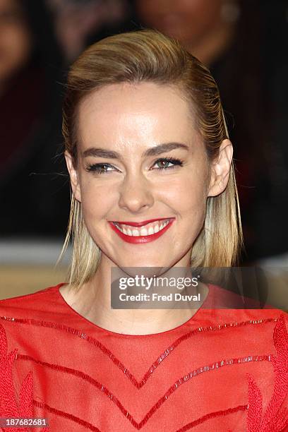 Jena Malone attends the UK Premiere of "The Hunger Games: Catching Fire" at Odeon Leicester Square on November 11, 2013 in London, England.