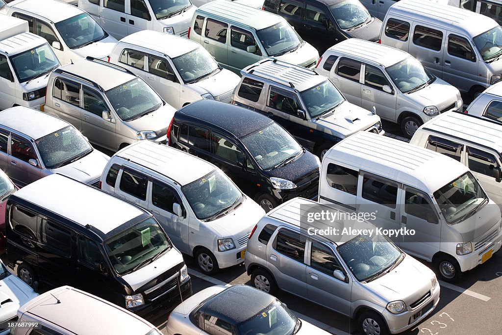 Japanese used car auction lot