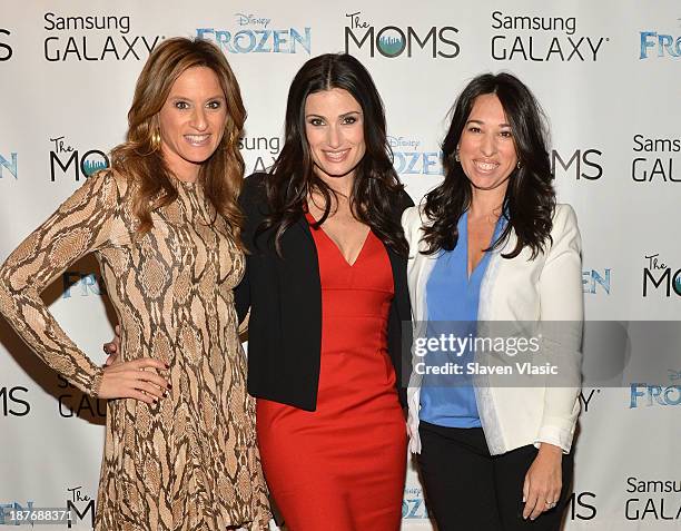 Denise Albert, Idina Menzel and Melissa Musen Gerstein attend "Frozen" New York Special Screening at AMC Lincoln Square Theater on November 11, 2013...