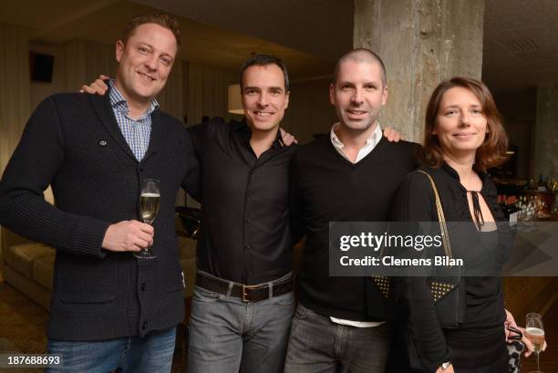 Ingo Sturies, Sascha Wolff, Raymond Santiago and Marion Meyer-Arendt attend the launch of the Berlin Lofts by Soho House and the Vinyl Factory on...