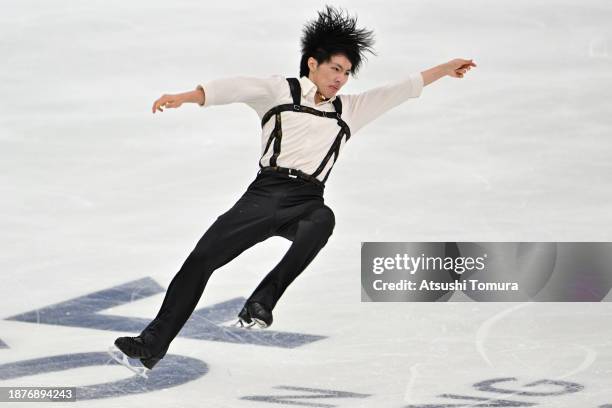 Kao Miura competes in the Men's Free Skating during day three of the 92nd All Japan Figure Skating Championships at Wakasato Multipurpose Sports...