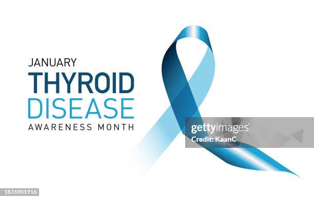 illustrazioni stock, clip art, cartoni animati e icone di tendenza di mese di sensibilizzazione sulle malattie della tiroide. tiroide. malattia della tiroide di gennaio. vettore - illustrazioni stock - tiroide
