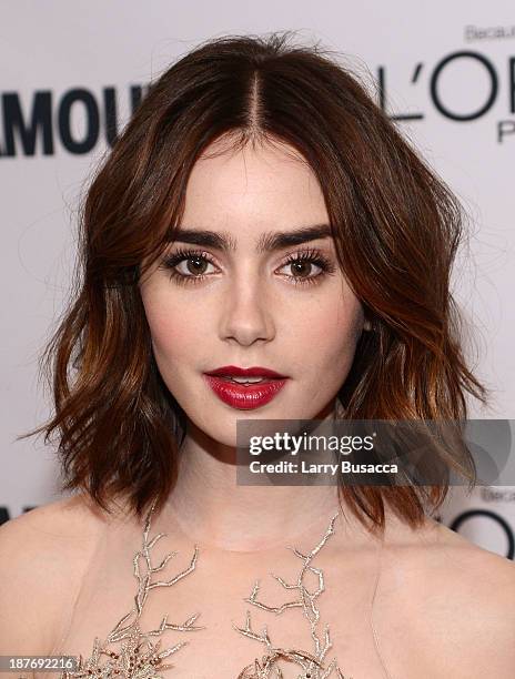 Actress Lily Collins attends Glamour's 23rd annual Women of the Year awards on November 11, 2013 in New York City.