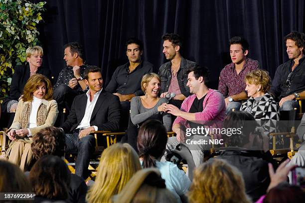 Universal Fan Event" -- Pictured: Back Row: Judi Evans, Wally Kurth, Galen Gering, Blake Berris, Casey Moss, Shawn Christian; Front Row: Suzanne...