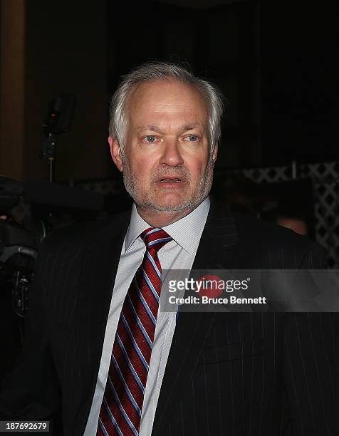 Donald Fehr of the NHLPA walks the red carpet prior to the 2013 Hockey Hall of Fame induction ceremony on November 11, 2013 in Toronto, Canada.