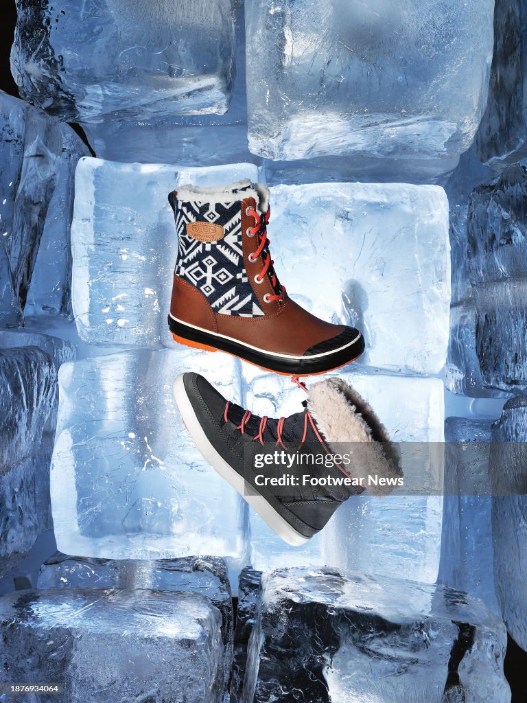 KEENs blanket-print duck boot; HELLY HANSENs faux fur-lined high-top