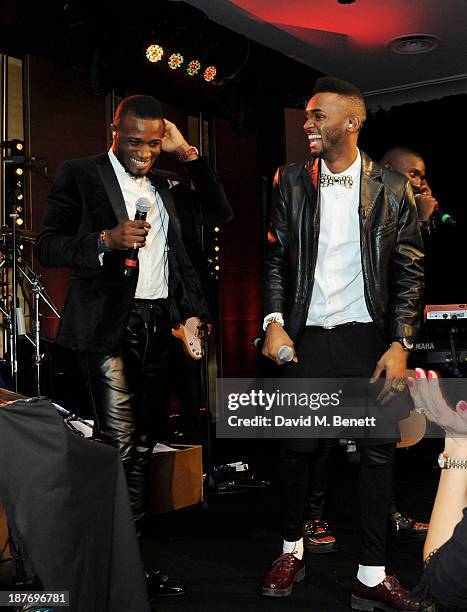 Joseph Ramsay and Sterling Ramsay of Rough Copy attend the BBC Children in Need Gala hosted by Gary Barlow at The Grosvenor House Hotel on November...