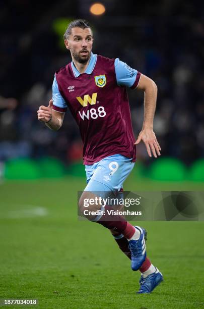 Jay Rodriguez of Burnley in action during the Premier League match between Burnley FC and Sheffield United at Turf Moor on December 2, 2023 in...