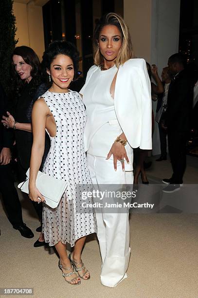 Actress Vanessa Hudgens and singer Ciara attend CFDA and Vogue 2013 Fashion Fund Finalists Celebration at Spring Studios on November 11, 2013 in New...