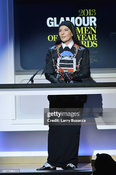Marina Abramovic attends Glamour's 23rd annual Women of the Year awards on November 11, 2013 in New York City.