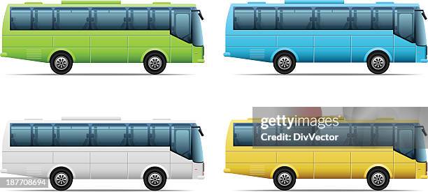 bus icon-set - mirror object stock-grafiken, -clipart, -cartoons und -symbole