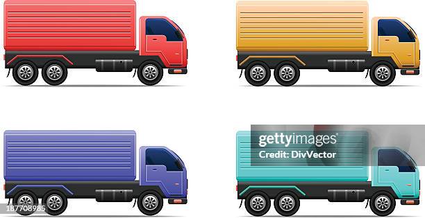 truck icon set - lorry driver stock illustrations