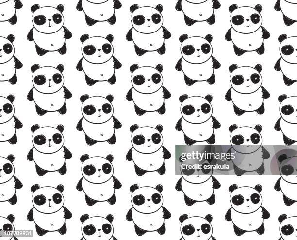 sketchy panda pattern - panda stock illustrations