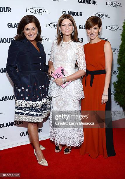 Vice president and publisher at Glamour Connie Anne Phillips, Natalie Massenet, and Glamour editor-in-chief Cindi Leive attend Glamour's 23rd annual...