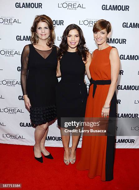 Karen Fondu, America Ferrera and Cynthia Leive attend Glamour's 23rd annual Women of the Year awards on November 11, 2013 in New York City.