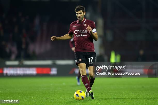 Federico Fazio of US Salernitana during the Serie A TIM match between US Salernitana and AC Milan at Stadio Arechi on December 22, 2023 in Salerno,...