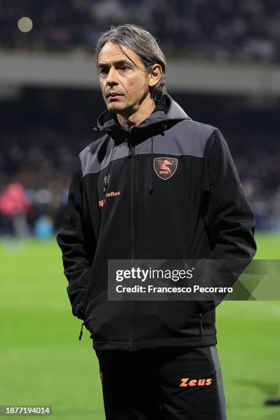 Filippo Inzaghi US Salernitana head coach during the Serie A TIM match between US Salernitana and AC Milan at Stadio Arechi on December 22, 2023 in...