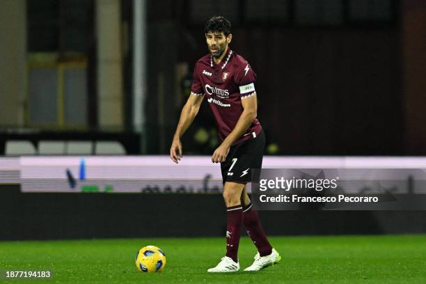 Federico Fazio of US Salernitana during the Serie A TIM match between US Salernitana and AC Milan at Stadio Arechi on December 22, 2023 in Salerno,...