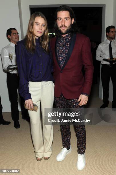 Dree Hemingway and restaurateur Phil Winser attend CFDA and Vogue 2013 Fashion Fund Finalists Celebration at Spring Studios on November 11, 2013 in...