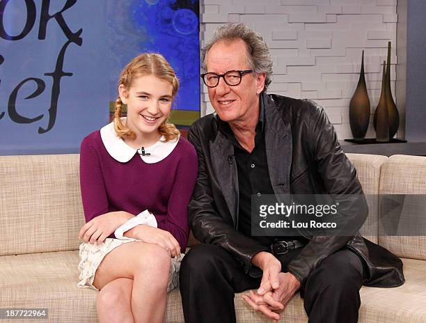 Geoffrey Rush and Sophie Nelisse are guests on "Good Morning America," 11/11/13, airing on the Walt Disney Television via Getty Images Television...