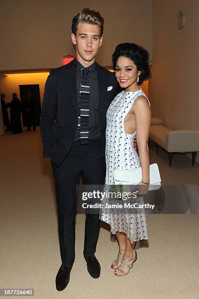 Actors Austin Butler and Vanessa Hudgens attend CFDA and Vogue 2013 Fashion Fund Finalists Celebration at Spring Studios on November 11, 2013 in New...