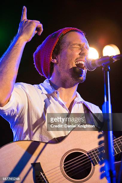 Jason Mraz performs onstage at the Rob Machado Foundation 2nd Annual Benefit Concert at Belly Up Tavern on November 12, 2013 in Solana Beach,...