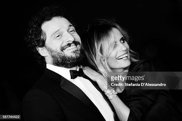 Claudio Santamaria and Isabella Ferrari attend 'Romeo and Juliet' Premiere during The 8th Rome Film Festival at Auditorium Parco Della Musica on...