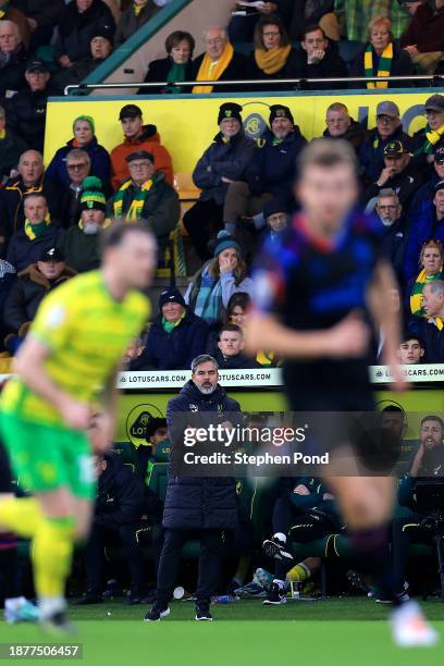 David Wagner, Manager of Norwich City is seen as Majority Shareholders Delia Smith and Michael Wynn Jones look on during the Sky Bet Championship...
