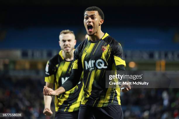 Ryan Andrews of Watford celebrates victory after the Sky Bet Championship match between Blackburn Rovers and Watford at Ewood Park on December 23,...