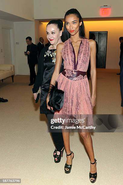 Sophie Theallet and model Anais Mali attend CFDA and Vogue 2013 Fashion Fund Finalists Celebration at Spring Studios on November 11, 2013 in New York...