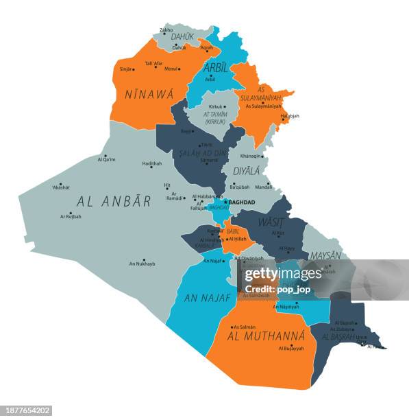 Vector Map Of Iraq Iraq Map Vector Colored Map Of Iraq High-Res Vector Graphic - Getty Images
