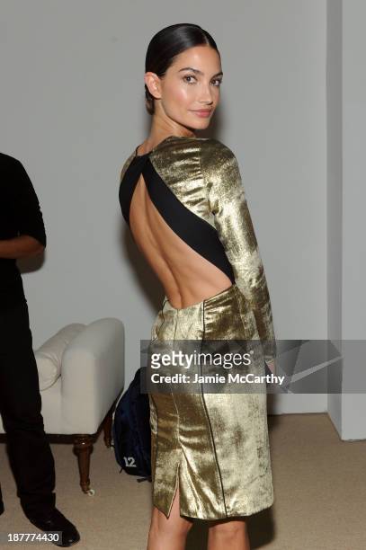 Model Lily Aldridge attends CFDA and Vogue 2013 Fashion Fund Finalists Celebration at Spring Studios on November 11, 2013 in New York City.