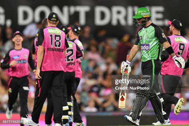 Melbourne Stars player Glenn Maxwell is leaving the field during the BBL match between the Sydney Sixers and the Melbourne Stars at the Sydney...