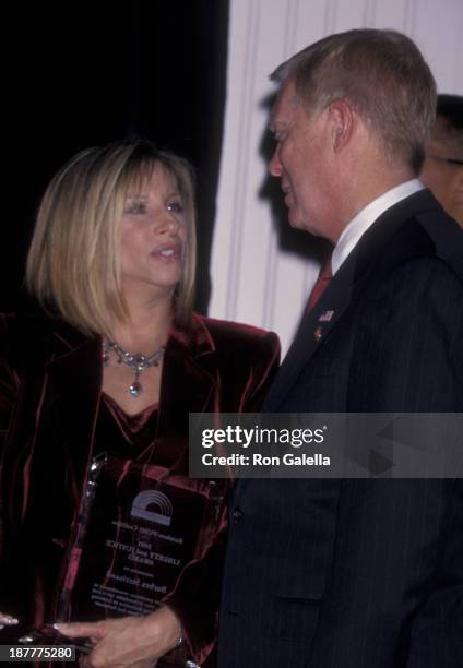 Barbra Streisand and Dick Gephardt attends Fourth Annual Rainbow PUSH Coalition Awards Dinner on December 11, 2001 at the Beverly Hills Hotel in...