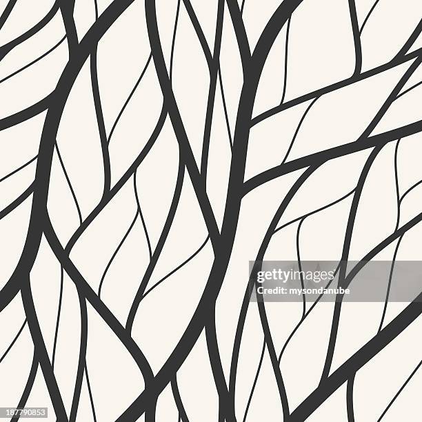 stockillustraties, clipart, cartoons en iconen met modern seamless wallpaper pattern - tak plantdeel