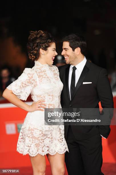 Actress Lorenza Izzo and Eli Roth attend 'The Green Inferno' Premiere during The 8th Rome Film Festival on November 12, 2013 in Rome, Italy.