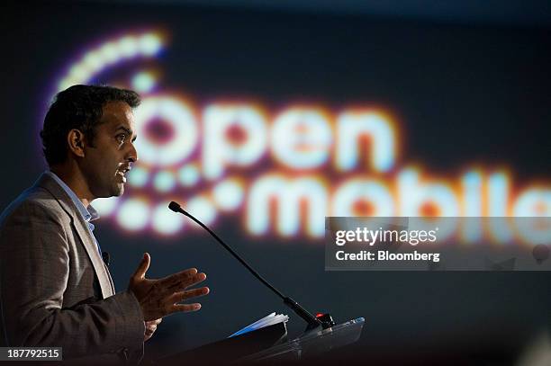 Gibu Thomas, senior vice president of mobile, digital and global eCommerce for Wal-Mart Stores Inc., speaks during the Open Mobile Summit in San...