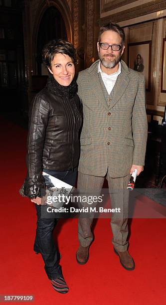 Tamsin Greig and Richard Leaf attends an after party celebrating the press night performance of 'Perfect Nonsense' at the The Royal Horseguards on...