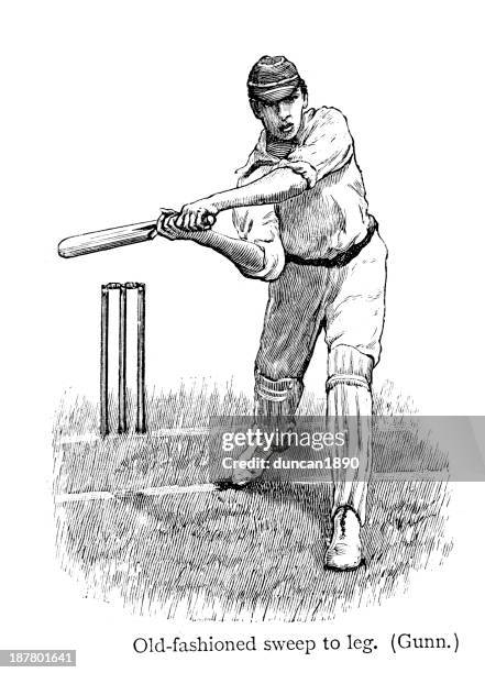 cricket - batsman - cricket bat stock illustrations