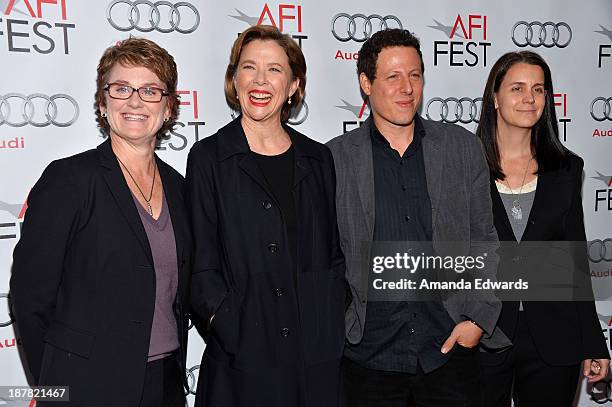 Producer Bonnie Curtis, actress Annette Bening, director Arie Posin and producer Julie Lynn arrive at the AFI FEST 2013 Presented By Audi - Spotlight...