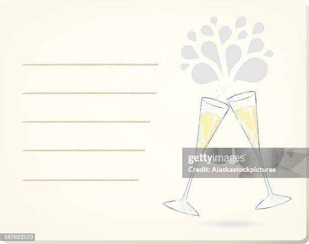 sekt (feier karte). - prosecco stock-grafiken, -clipart, -cartoons und -symbole