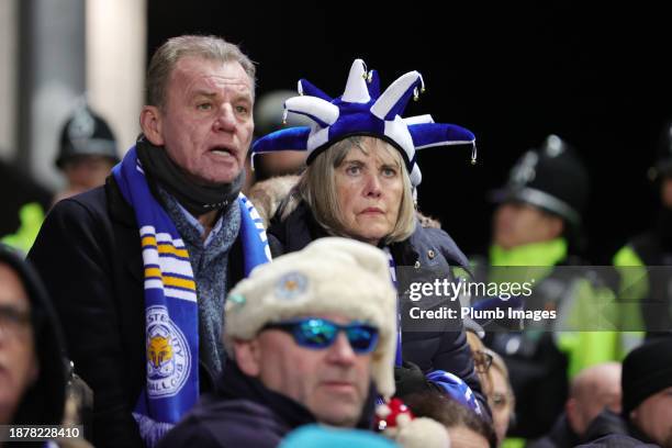 Fans of Leicester City during the Sky Bet Championship match between Ipswich Town and Leicester City at Portman Road on December 26, 2023 in Ipswich,...