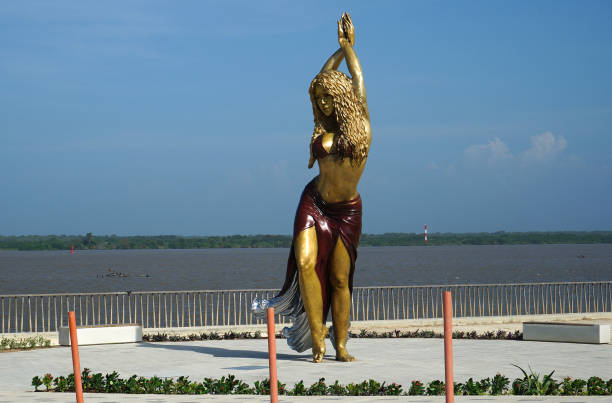 View of a statue of Colombian singer Shakira at the Malecon in Barranquilla, Colombia, on December 26, 2023. Colombian superstar Shakira's Caribbean...